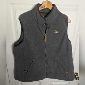 L.L Bean Womens Vest Jacket Gray Full Zip Mountain Plus Size 1X Top